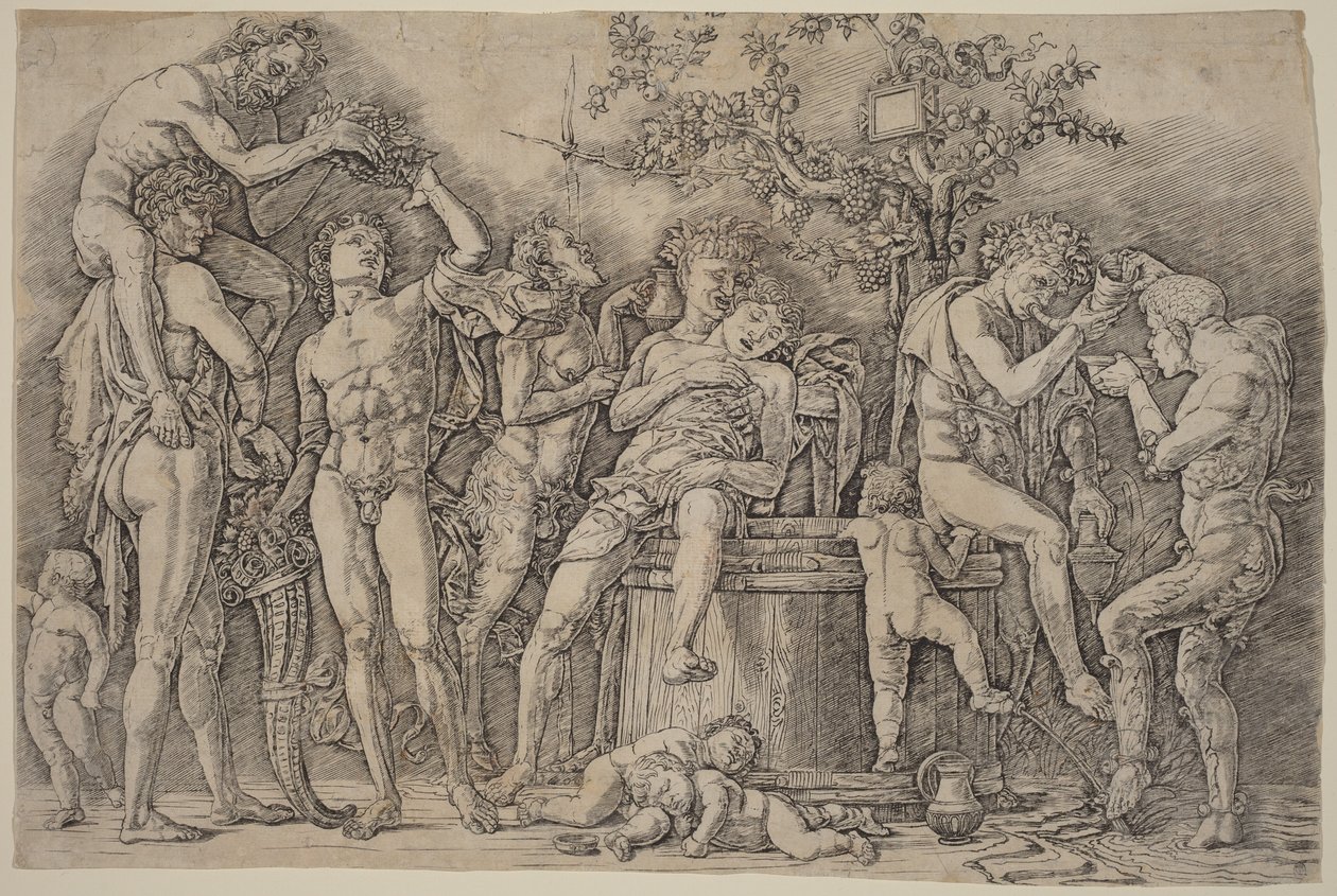 Bacchanal with a Wine Vat by Andrea Mantegna
