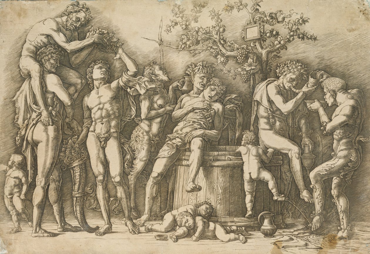 Bacchanal with a Wine Vat by Andrea Mantegna