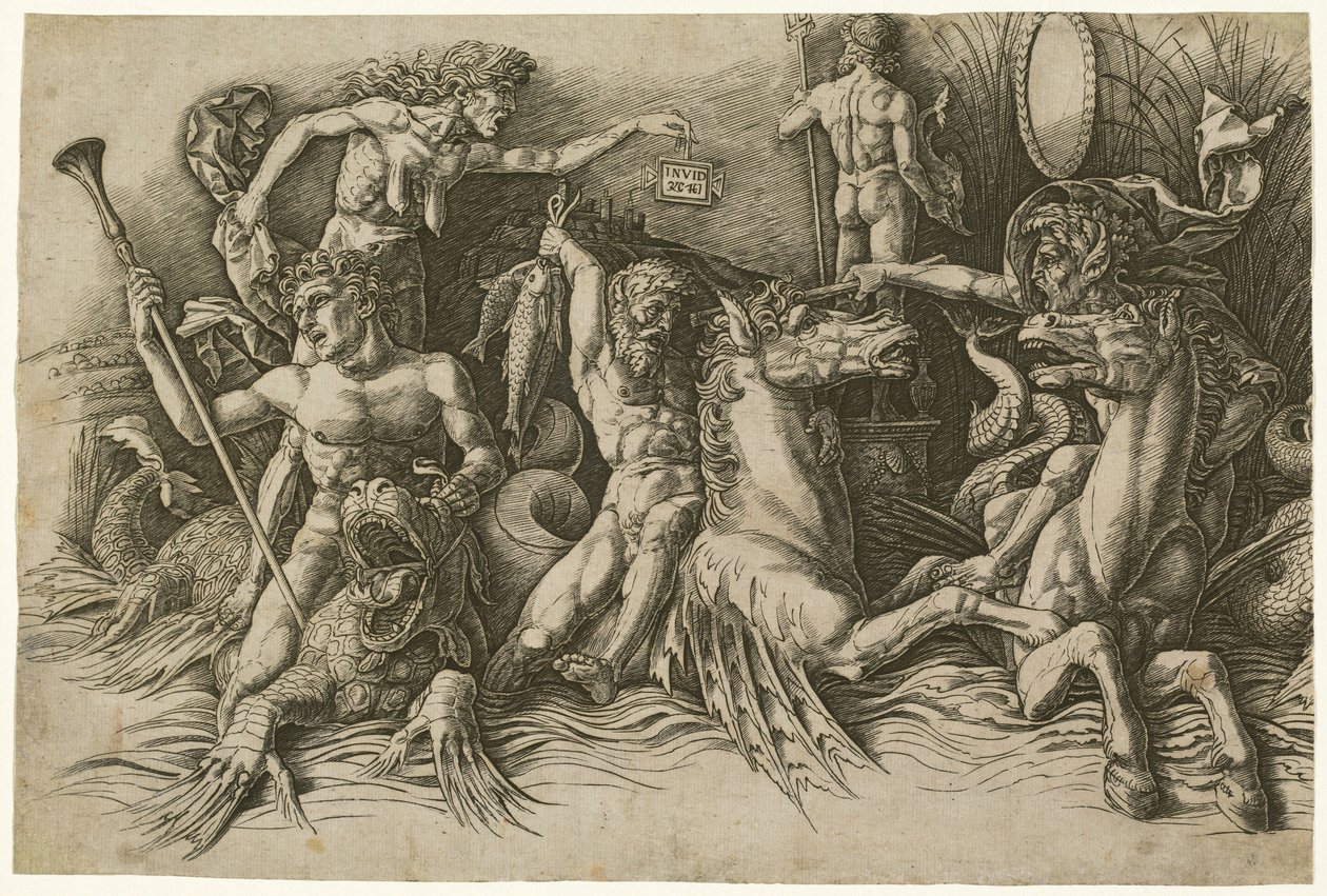 Battle of the Sea Gods (left half) by Andrea Mantegna