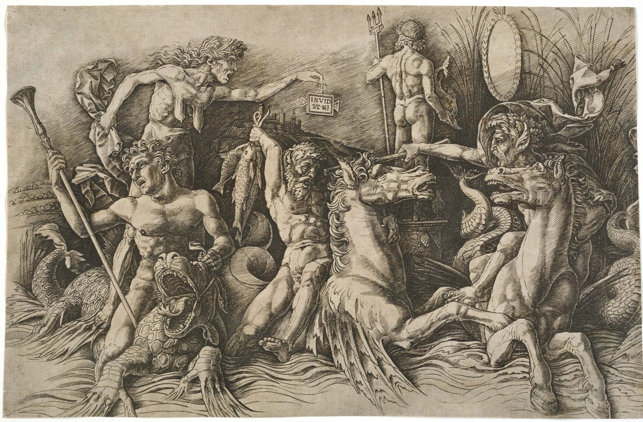 The Battle of the Sea Gods, ca 1475 by Andrea Mantegna