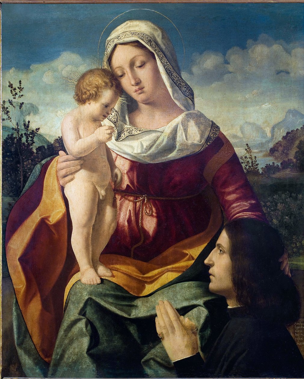 The Virgin and Child with a Donor by Andrea Previtali