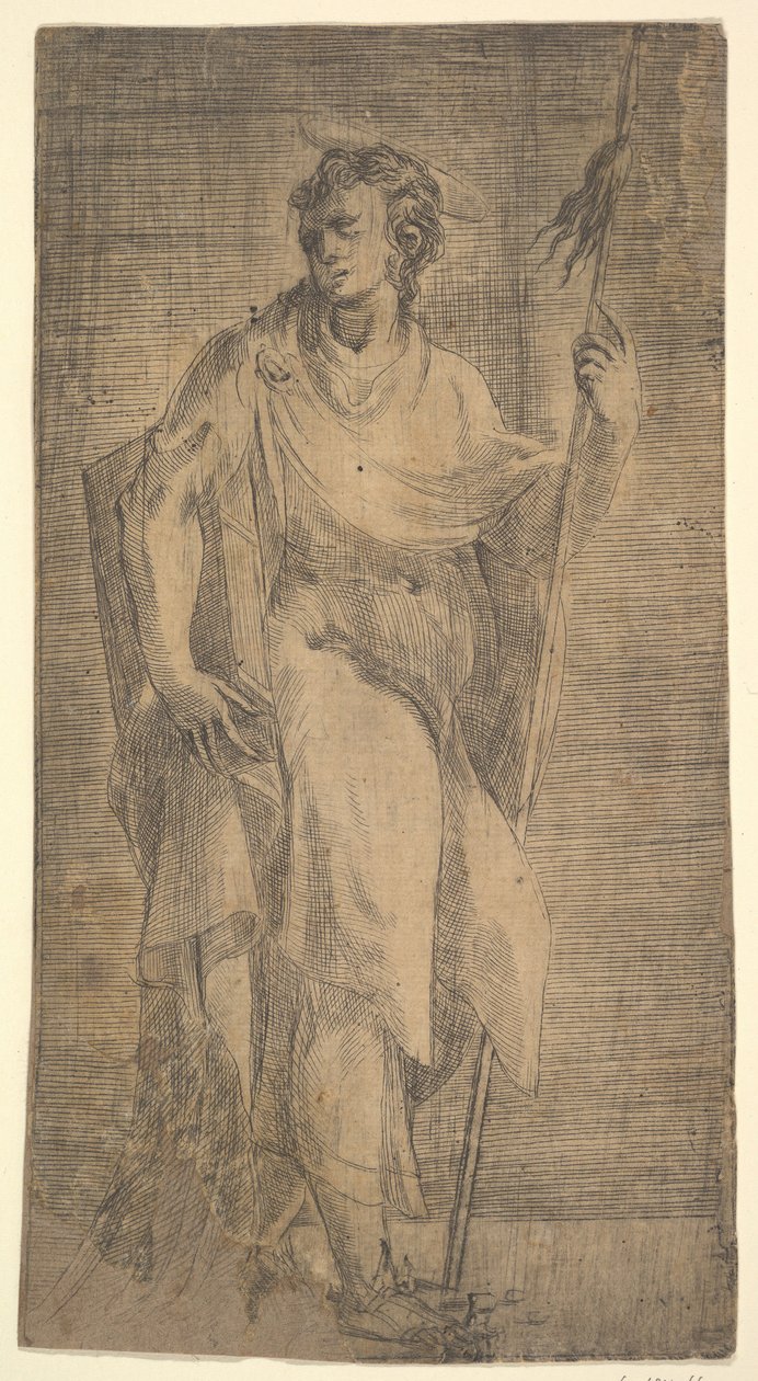 A Saint, Possibly Matthew, Holding a Staff and a Book by Andrea Schiavone