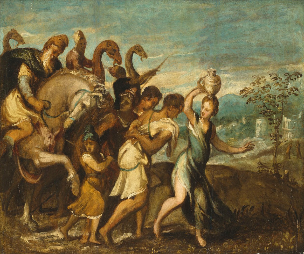 King Saul Being Greeted in Triumph After David