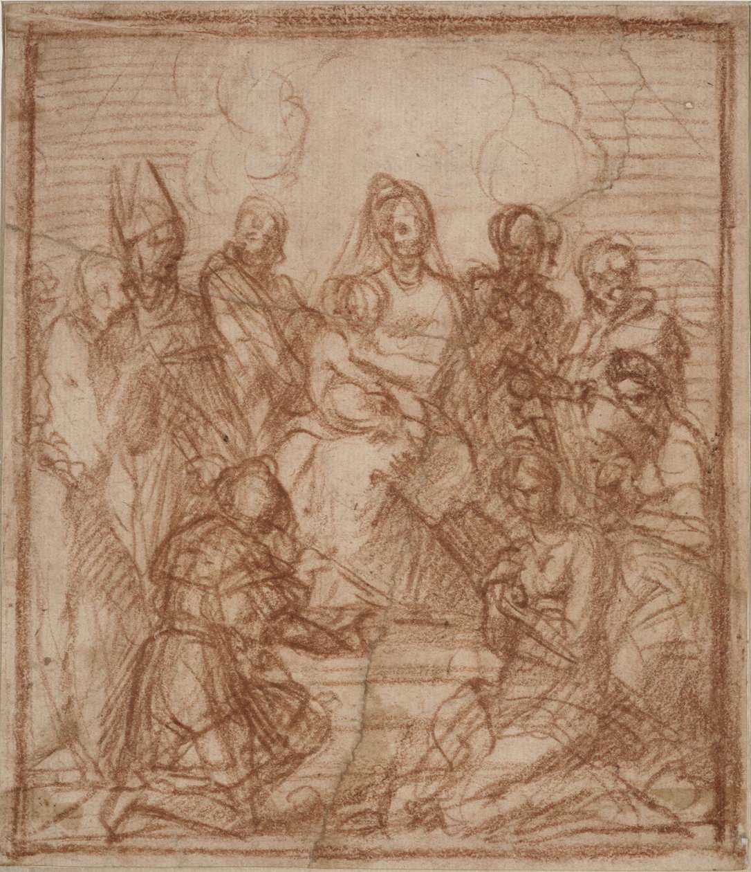Enthroned Madonna with Child and Eight Saints Composition Study, 1528 by Andrea del Sarto