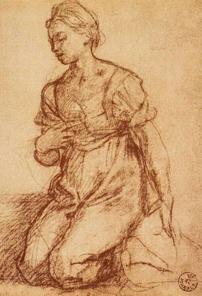 Study of a Woman; Drawing by Andrea del Sarto. Gabinetto dei Disegni e delle Stampe, Uffizi Gallery, Florence by Andrea del Sarto