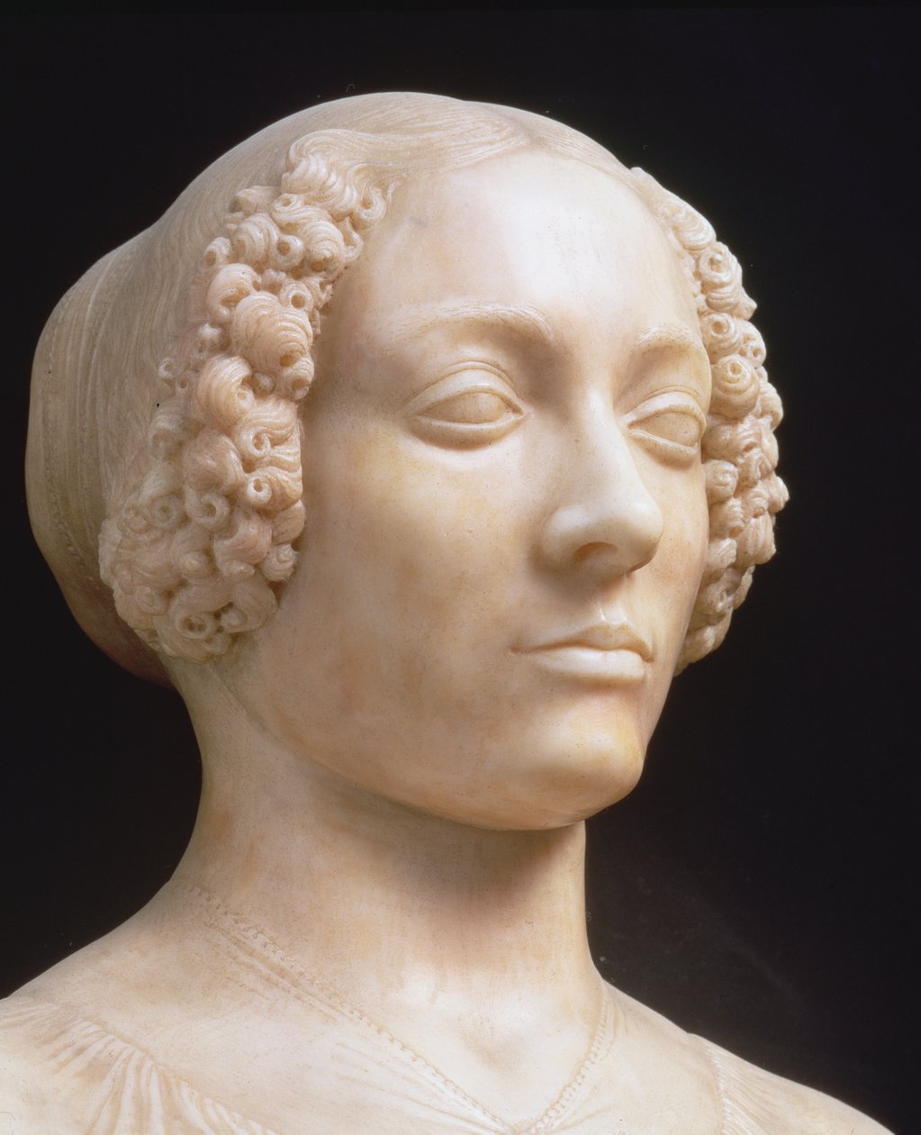 Woman with a Bouquet: (detail) by Andrea del Verrocchio