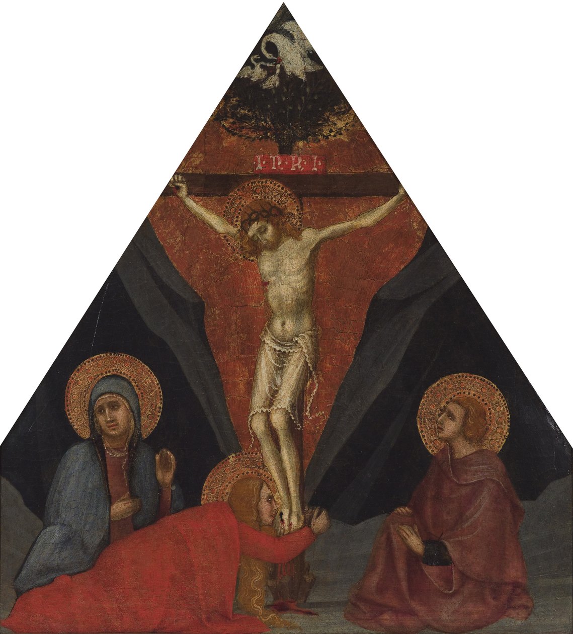 The Crucifixion with the Virgin, Mary Magdalene and St. John the Evangelist by Andrea di Bartolo