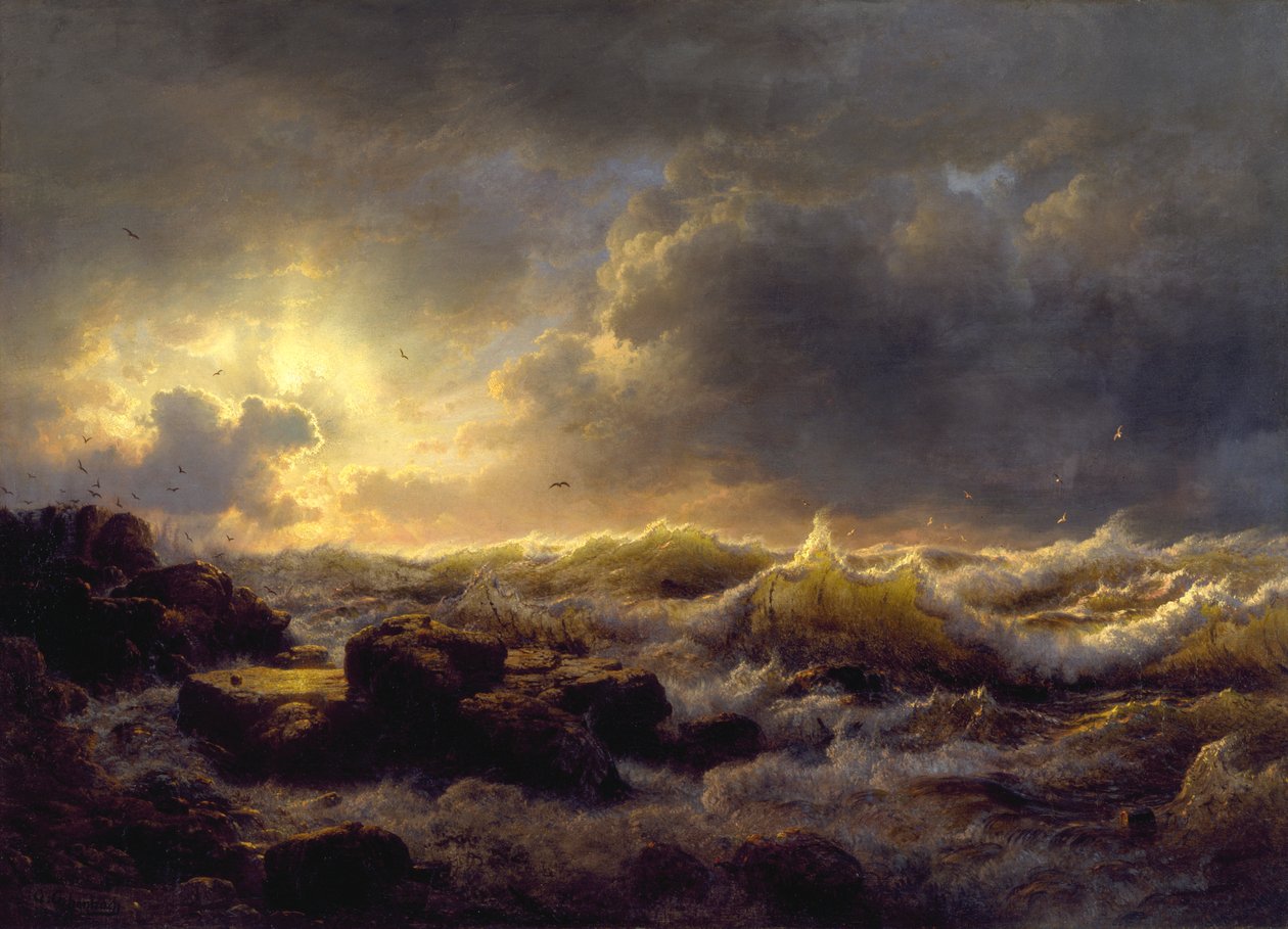 Clearing Up - Coast of Sicily by Andreas Achenbach
