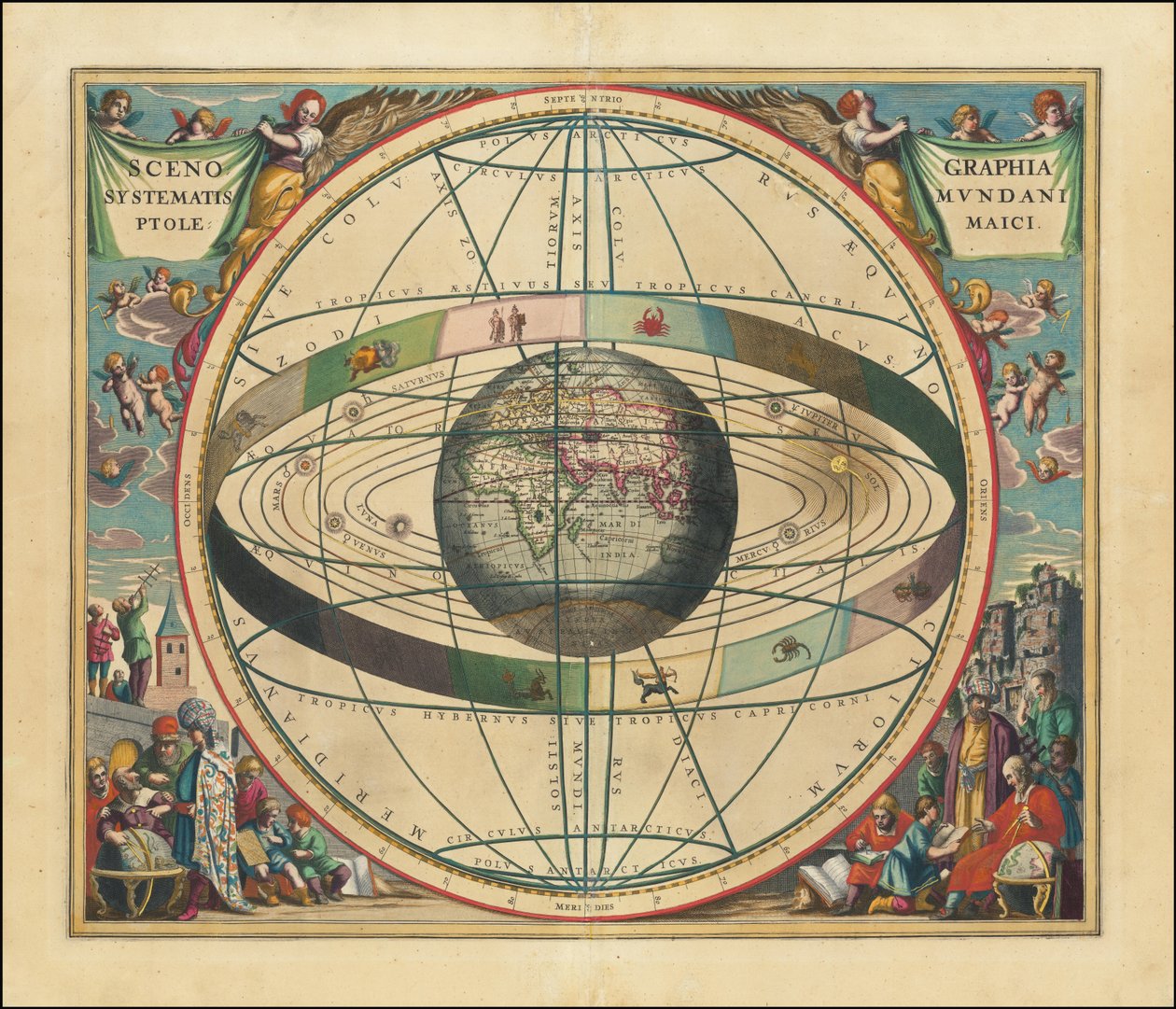 1660 Celestial Map by Andreas Cellarius