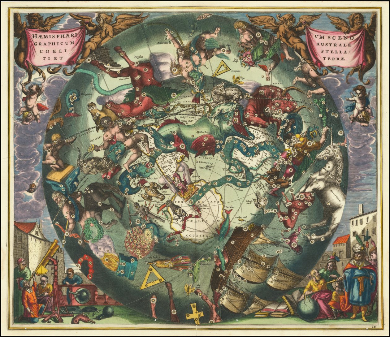 Celestial Map of the Southern Sky by Andreas Cellarius (1660) by Andreas Cellarius