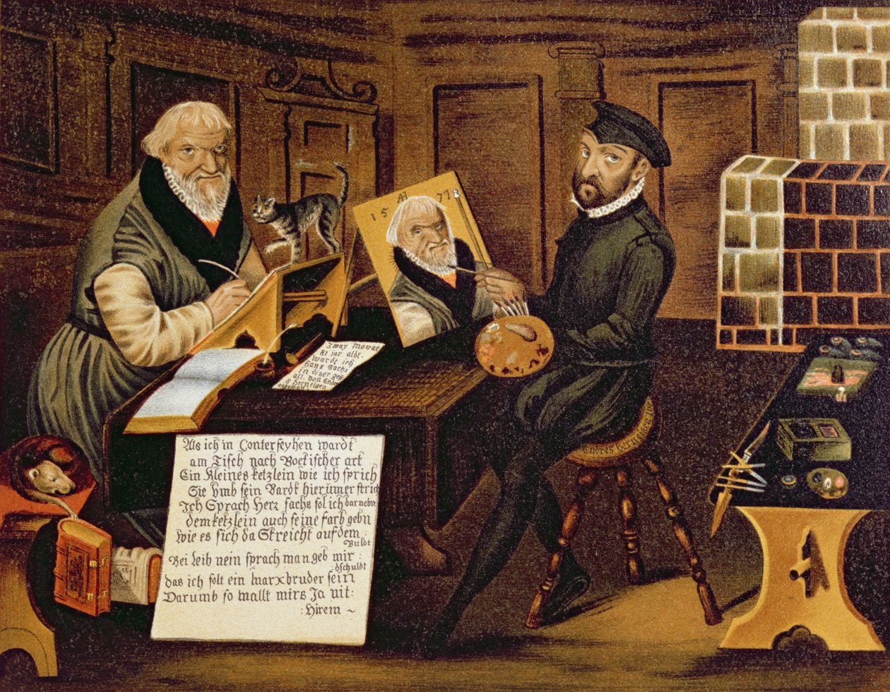 The Artist at Work Painting Hans Sachs by Andreas Herneyssen