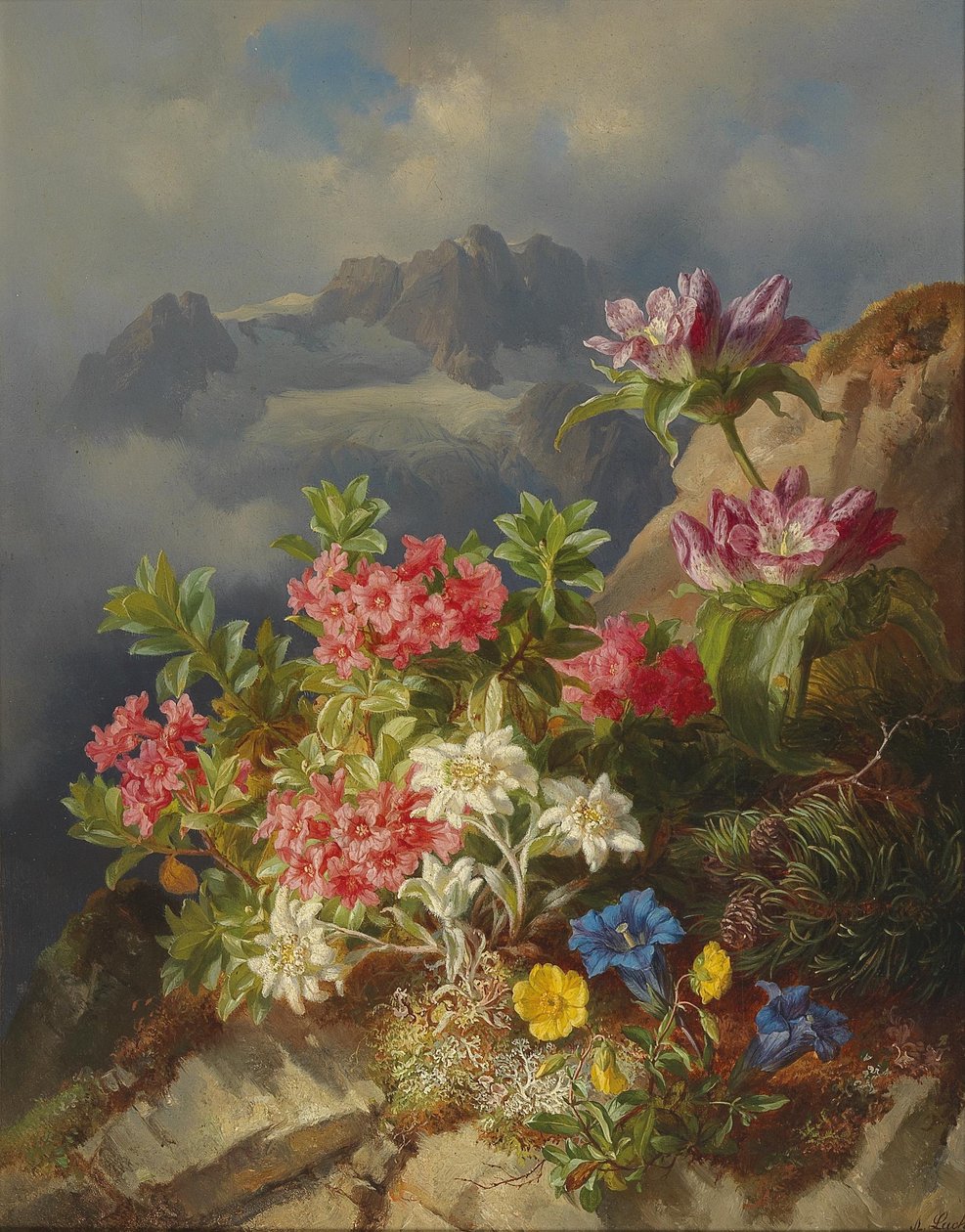 Still Life with Alpine Flowers by Andreas Lach