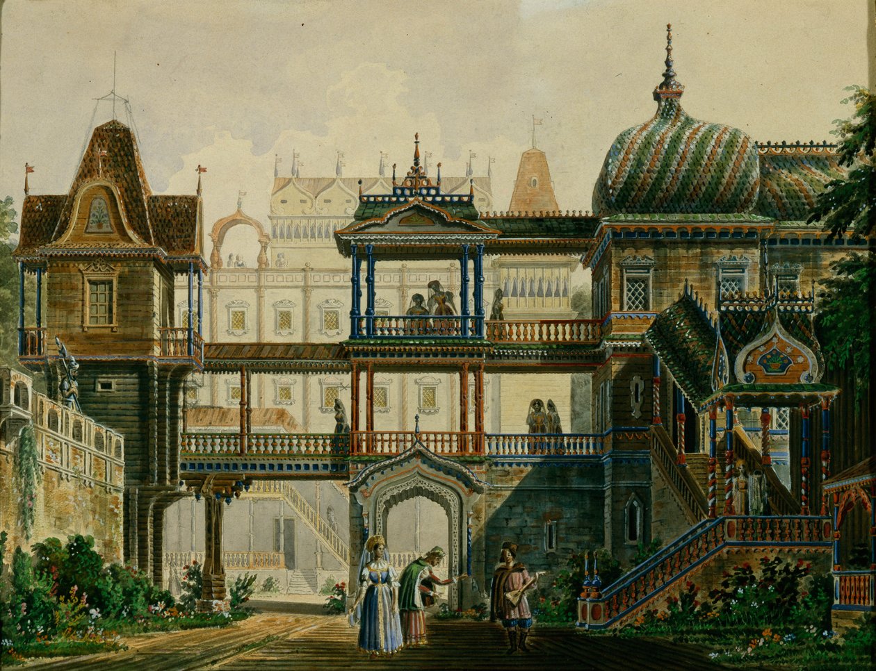 Stage design for the opera Askolds Grave by A. Verstovski, 1841 by Andreas Leonhard Roller