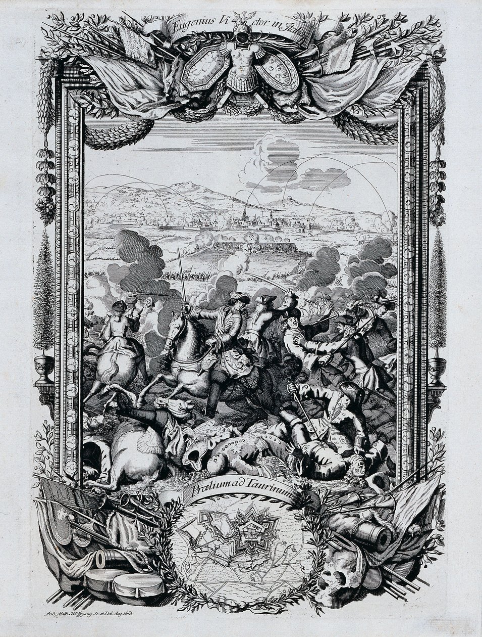 The Victory of Prince Eugene of Savoy in Italy by Andreas Matthias Wolffgang