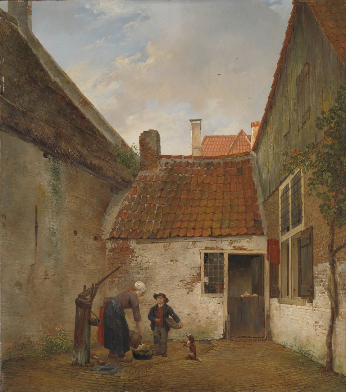 Inner Courtyard by Andreas Schelfhout