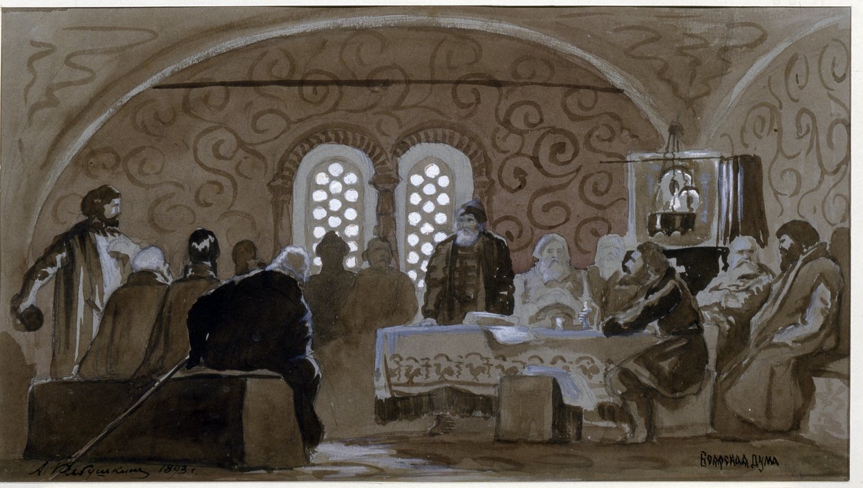 The Boyar Duma by Andrei Petrovich Ryabushkin