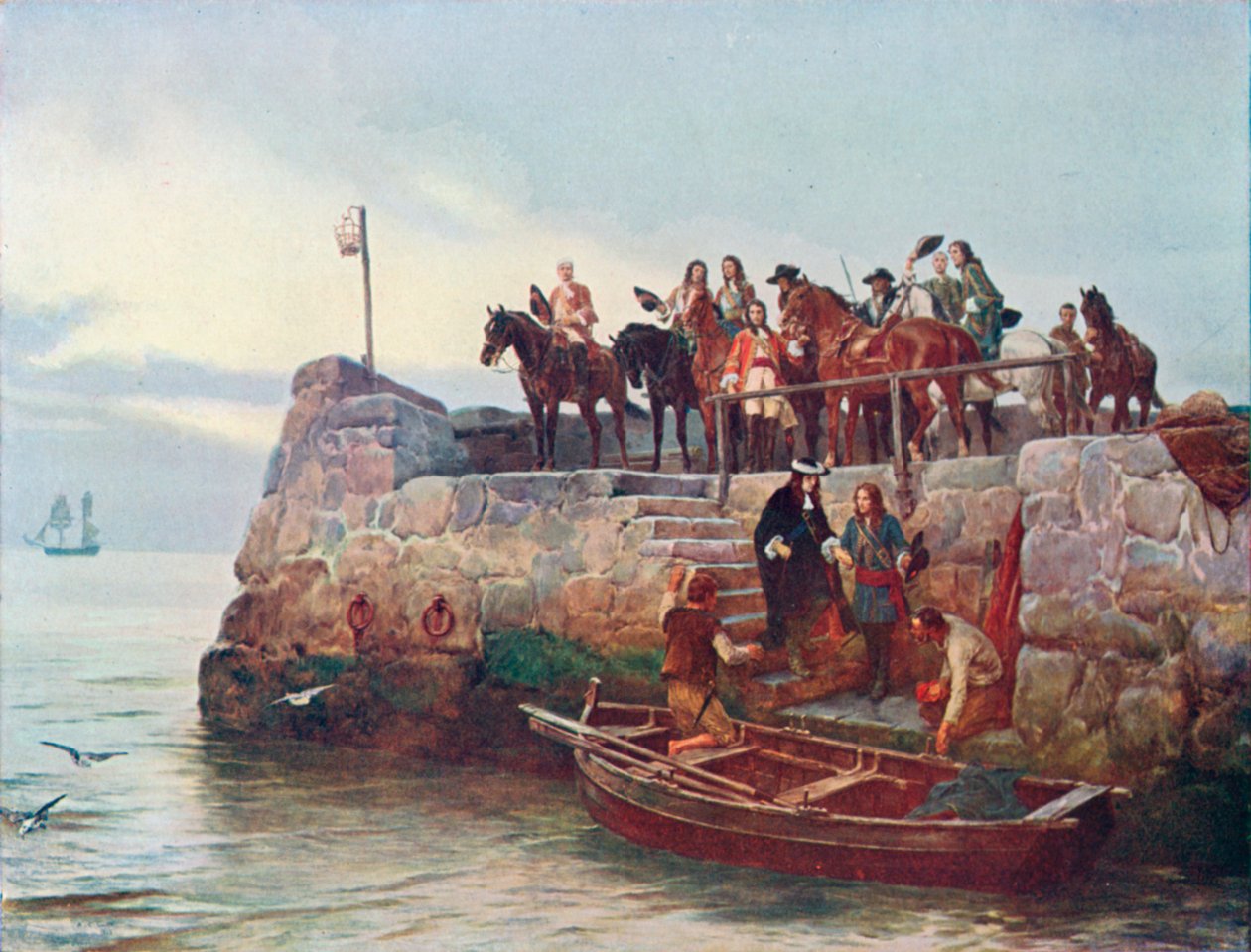 A Lost Cause: The Flight of James II after the Battle of the Boyne by Andrew Carrick (after) Gow