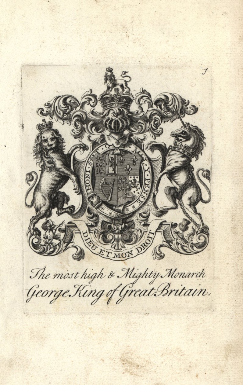Coat of Arms and Crest of King George I of Great Britain by Andrew Johnston