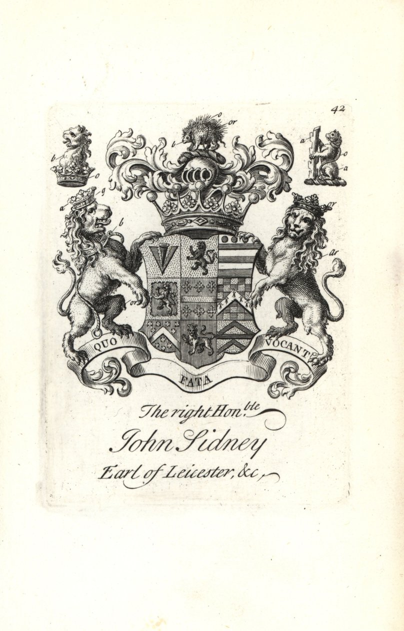 Coat of Arms and Crest of Jocelyn Sidney, 7th Earl of Leicester by Andrew Johnston