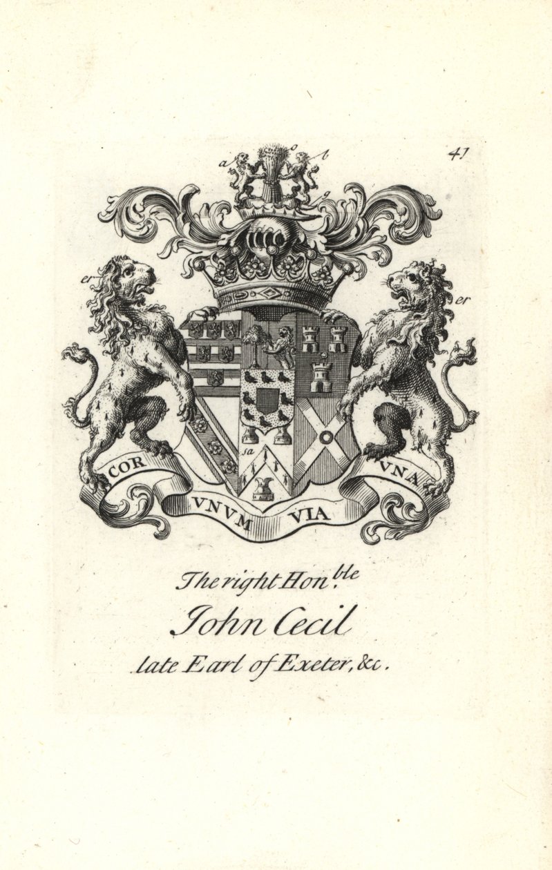 Coat of Arms and Crest of John Cecil, 6th Earl of Exeter by Andrew Johnston