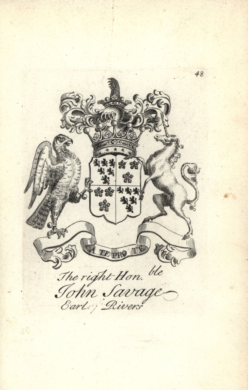 Coat of Arms and Crest of John Savage, 5th Earl of Rivers by Andrew Johnston