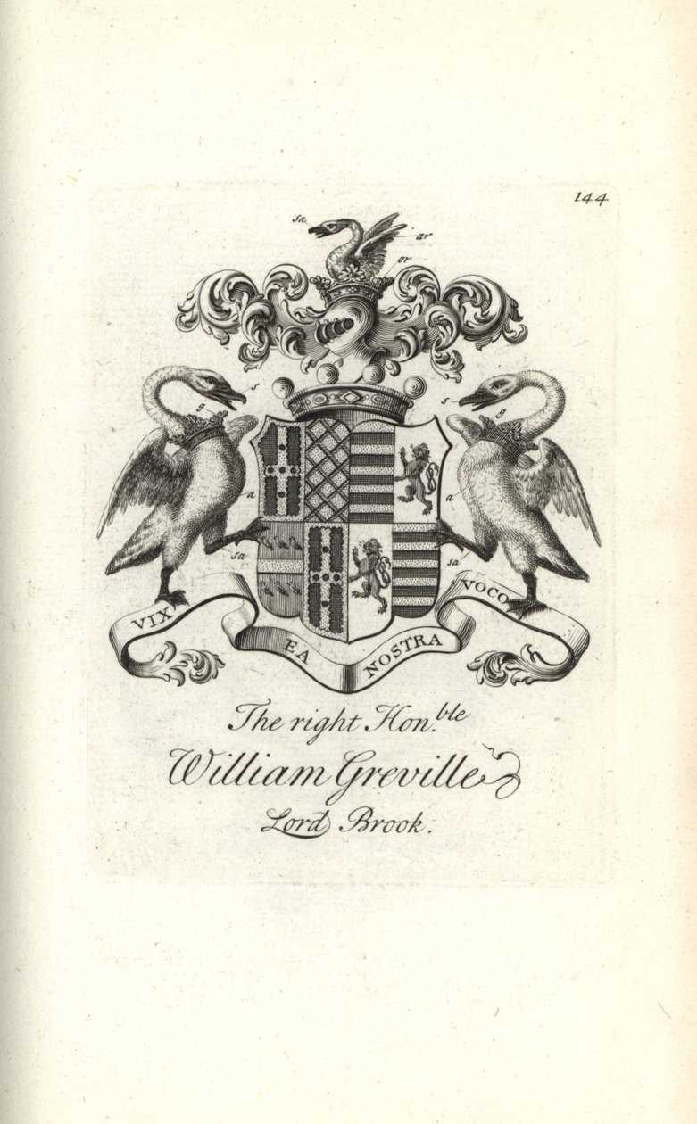 Coat of Arms and Crest of William Greville, 7th Baron Brooke by Andrew Johnston