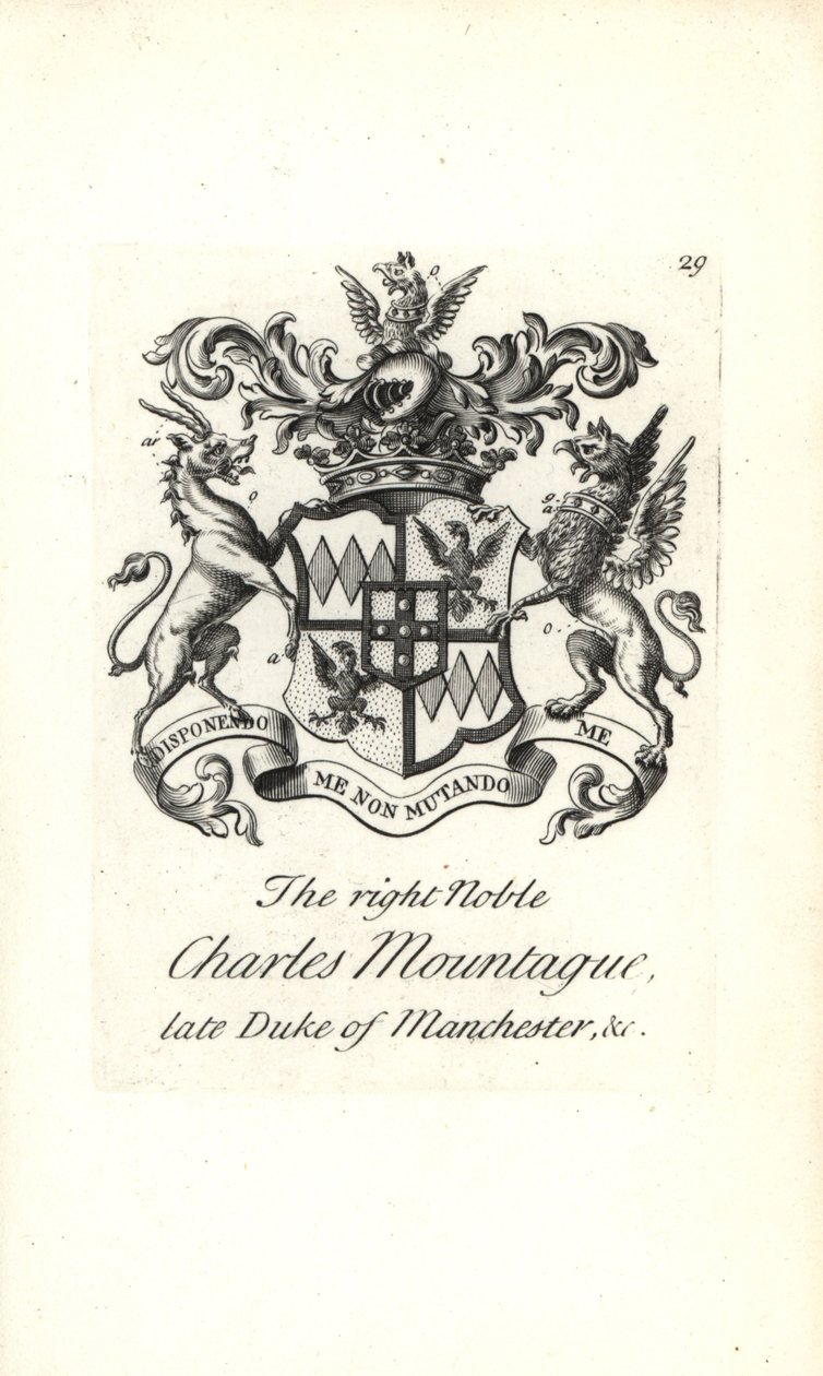 Coat of arms and crest of the right noble Charles Edward Montagu by Andrew Johnston