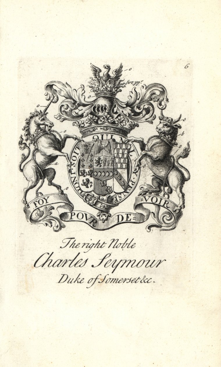 Coat of Arms and Crest of Charles Seymour, 6th Duke of Somerset by Andrew Johnston