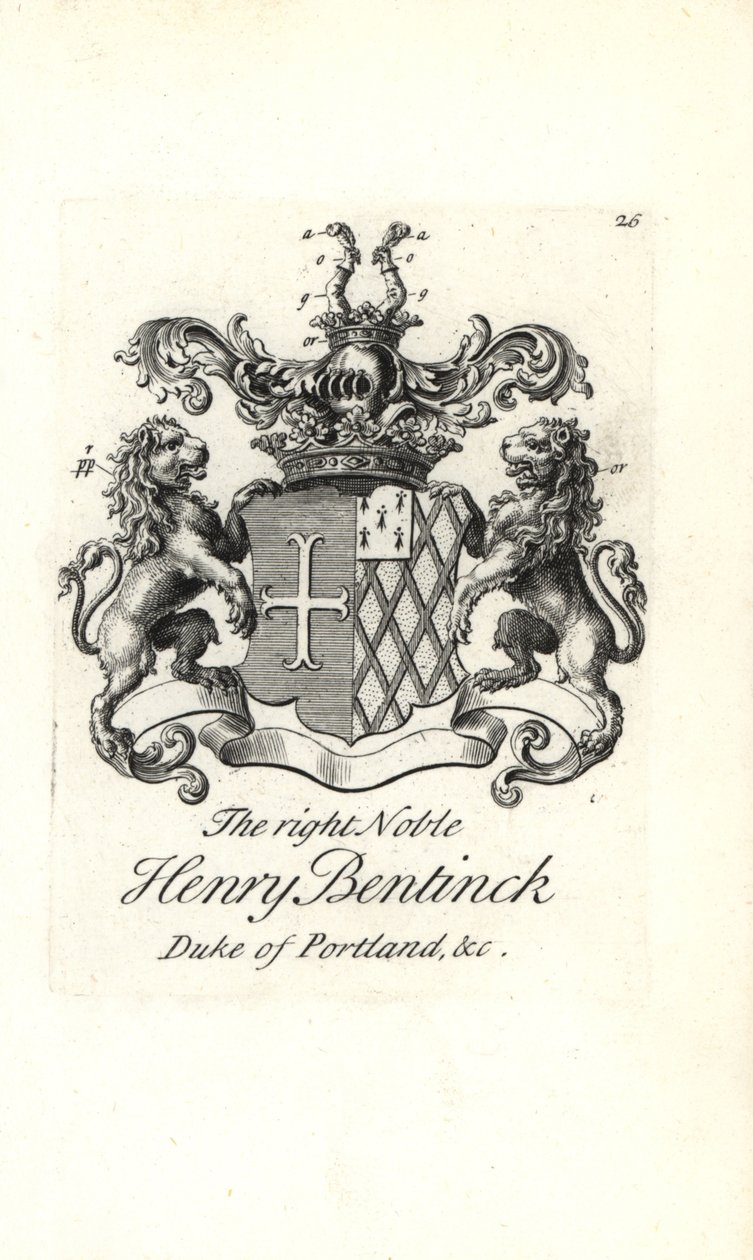 Coat of Arms and Crest of Henry Bentinck by Andrew Johnston