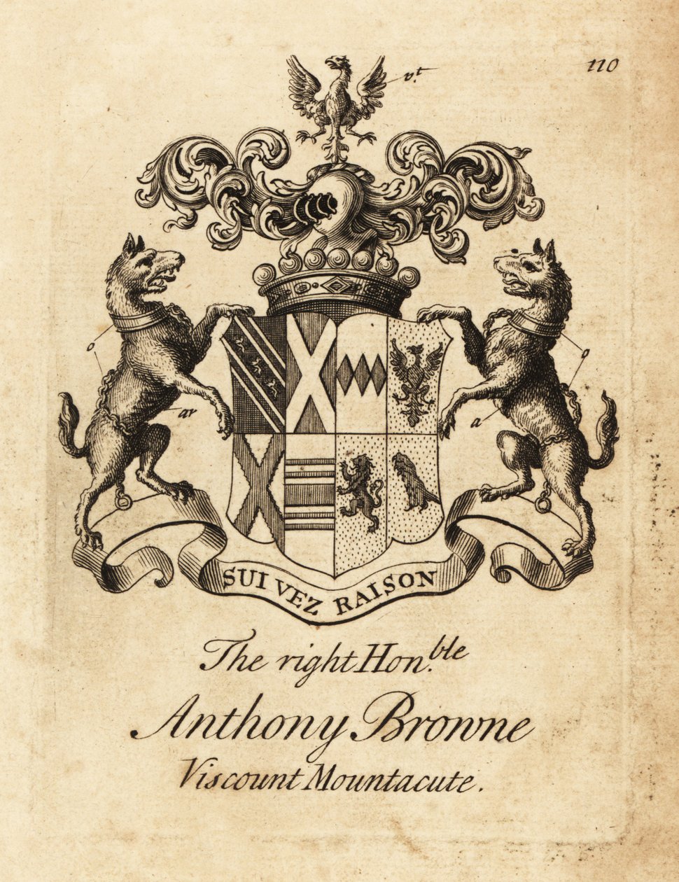 Coat of arms of the Right Honourable Anthony Browne, Viscount Mountacute or Viscount Montagu by Andrew Johnston