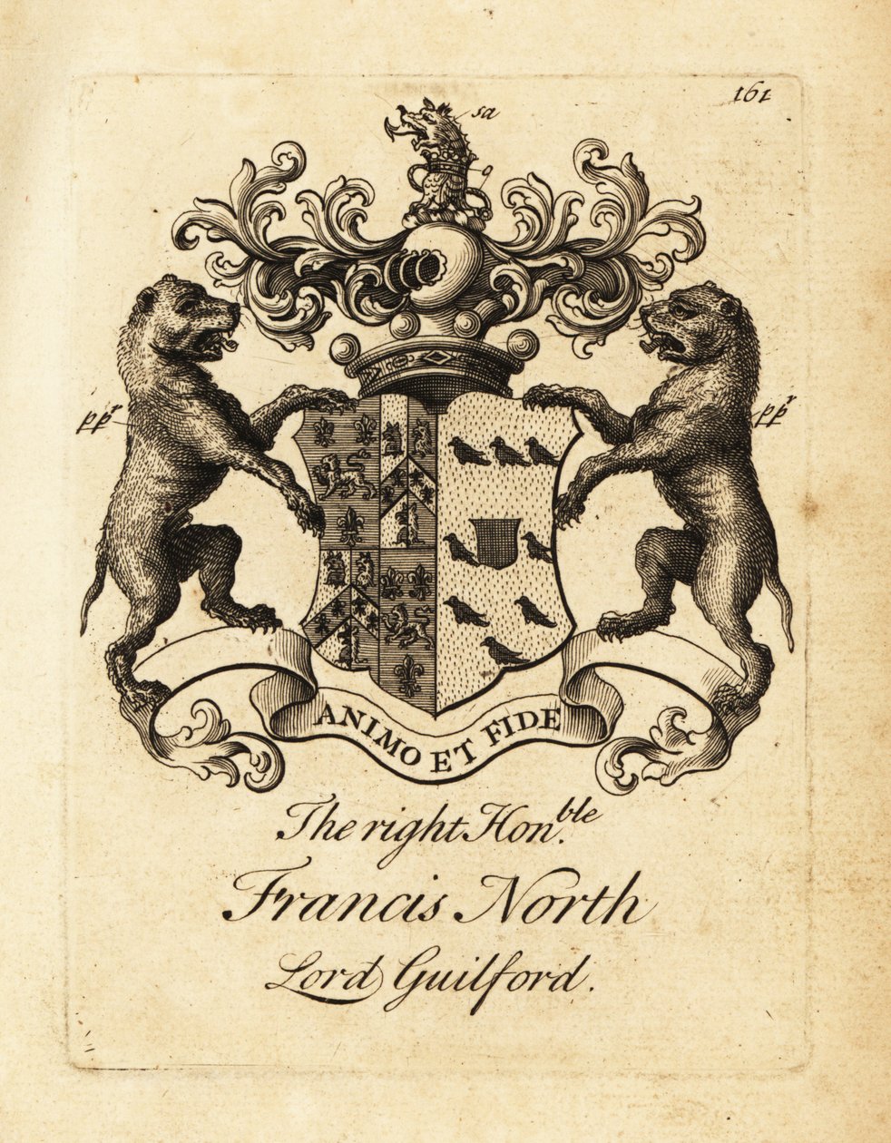 Coat of arms of the Right Honourable Francis North, Lord Guilford, 2nd Baron Guilford by Andrew Johnston
