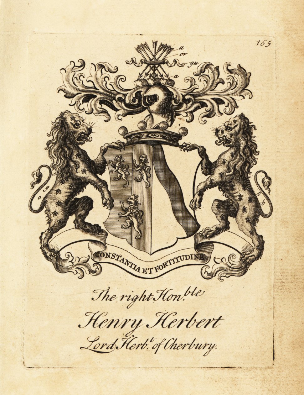 Coat of Arms of Henry Herbert, Lord Herbert of Cherbury, Baron Herbert of Cherbury (or Chirbury) by Andrew Johnston