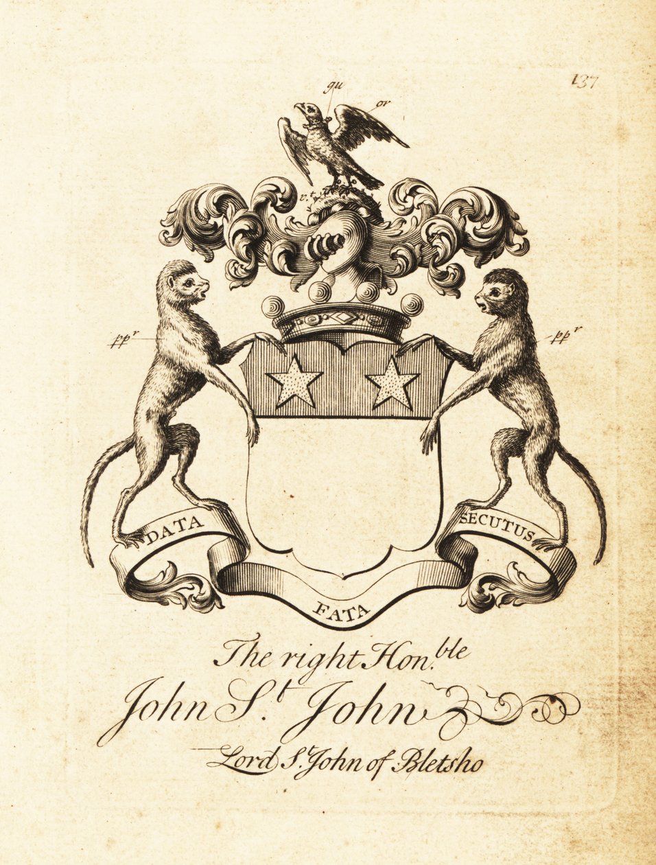 Coat of arms of the Right Honourable John St by Andrew Johnston