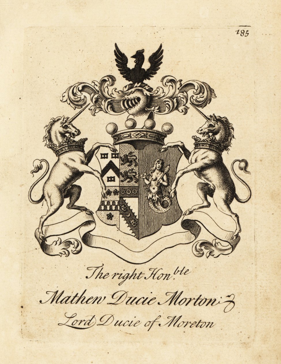 Coat of Arms of Mathew Ducie Morton, Lord Ducie of Moreton by Andrew Johnston