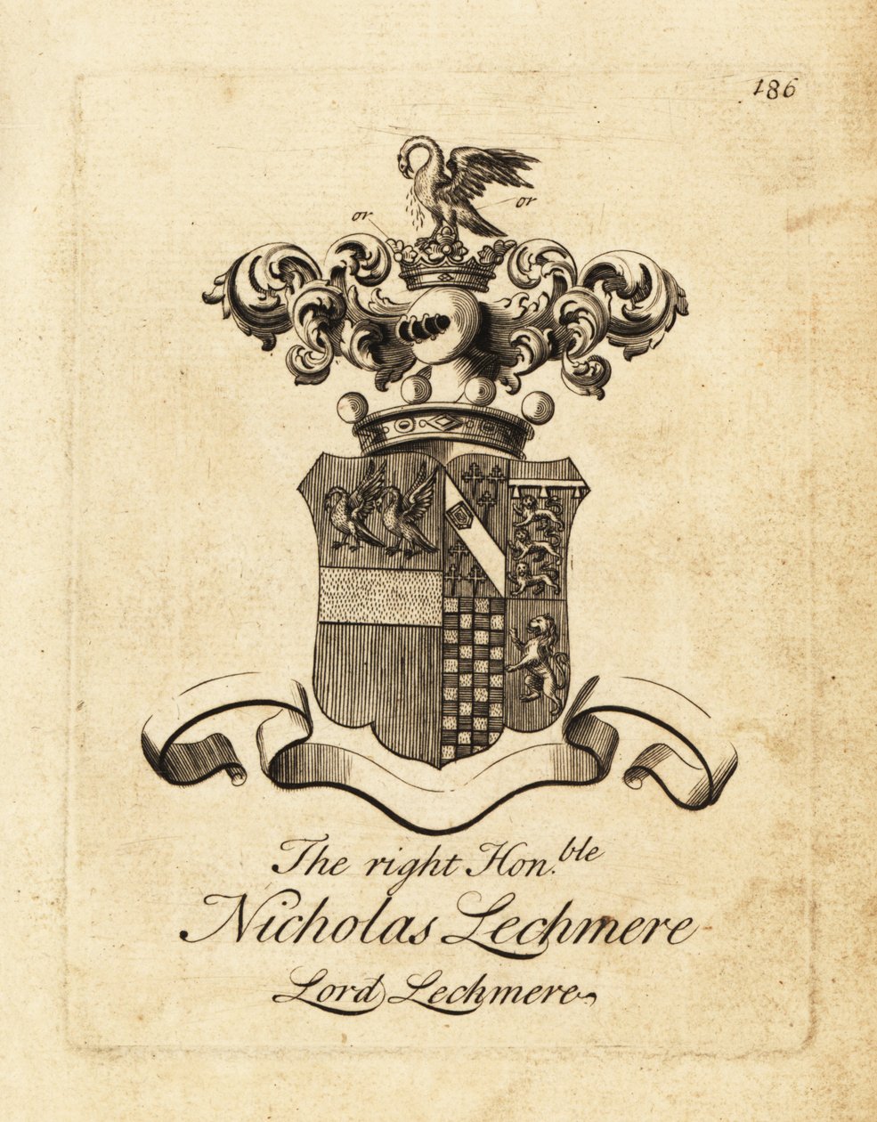 Coat of arms of the Right Honourable Nicholas Lechmere, Lord Lechmere by Andrew Johnston