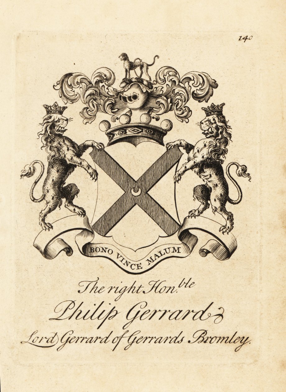 Coat of Arms of Philip Gerrard, Lord Gerrard of Gerrards Bromley, 7th Baron Gerard by Andrew Johnston