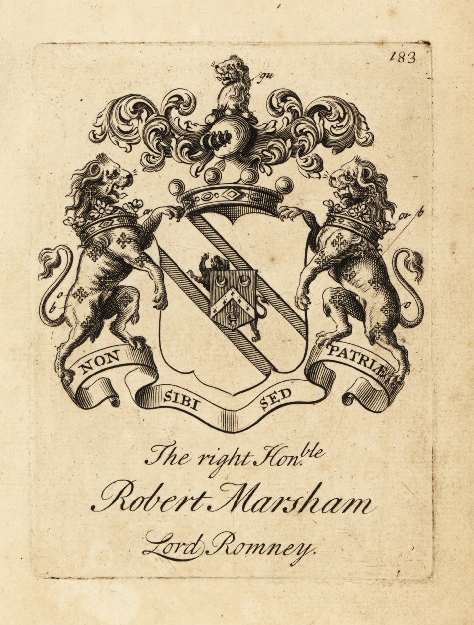 Coat of arms of the Right Honourable Robert Marsham, Lord Romney by Andrew Johnston