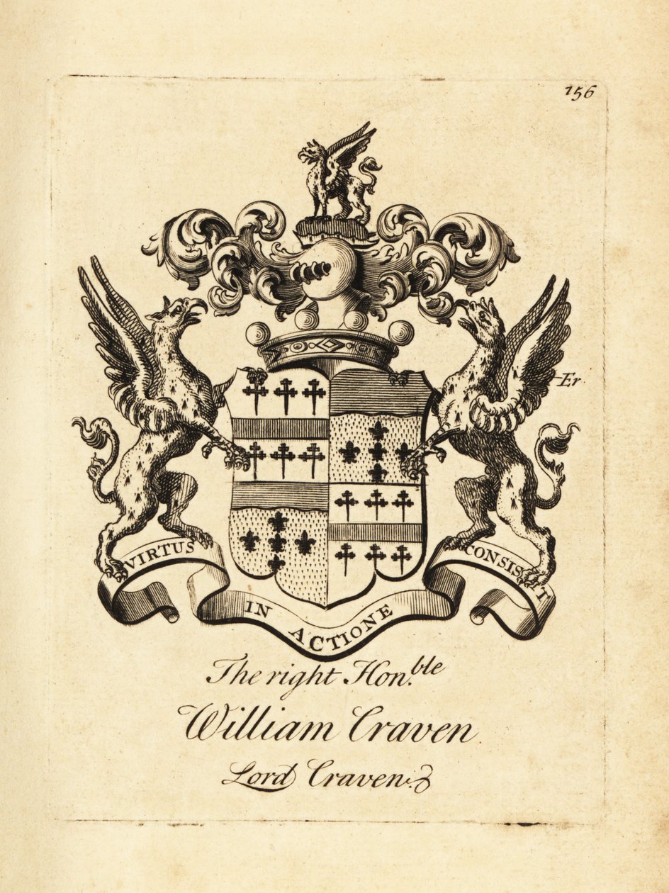 Coat of Arms of William Craven, Lord Craven, 3rd Baron Craven (1700-1739) by Andrew Johnston