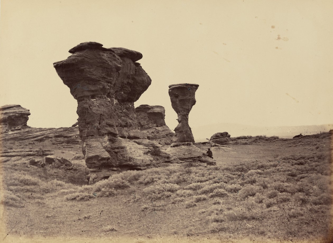 Plate 12. Dial Rock, Red Buttes, 1869 by Andrew Joseph Russell