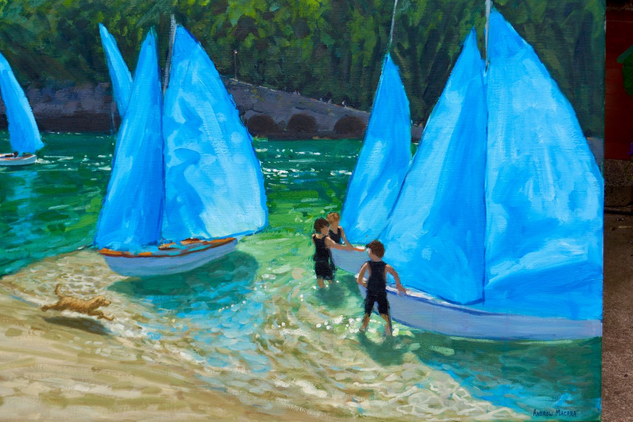 Blue Sails, Looe by Andrew Macara
