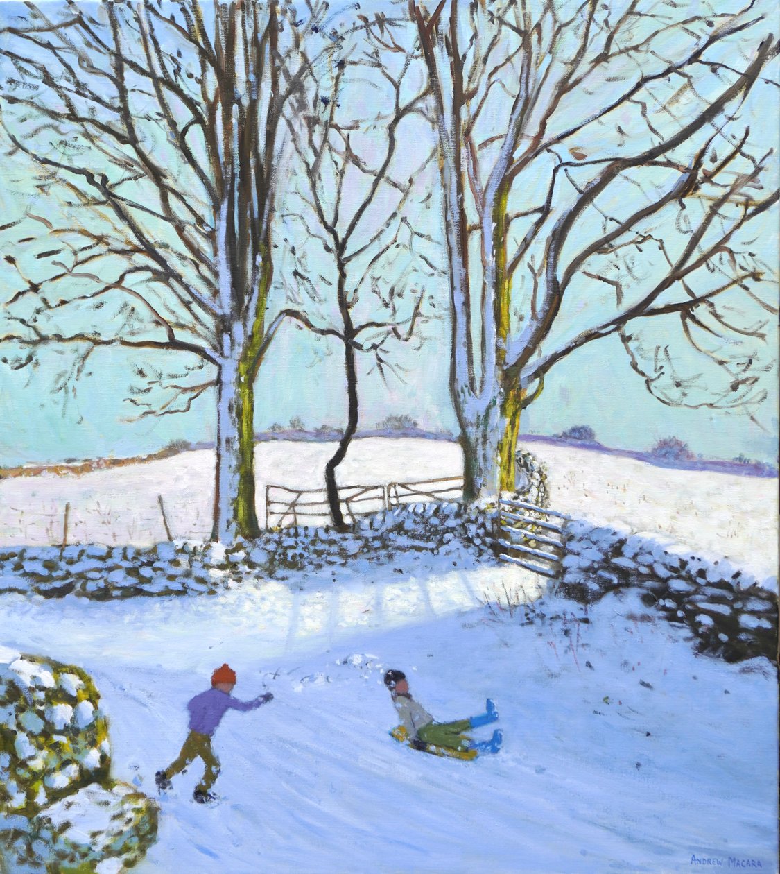 Large trees and sledgers, Derbyshire, 2023 by Andrew Macara