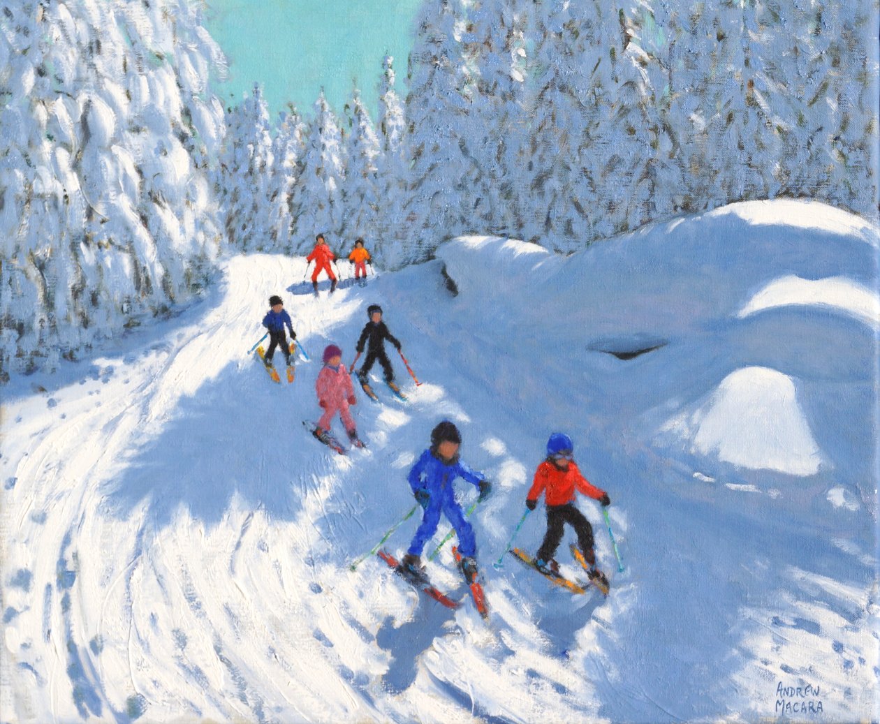 Skiing Down the Trail, Courchevel by Andrew Macara