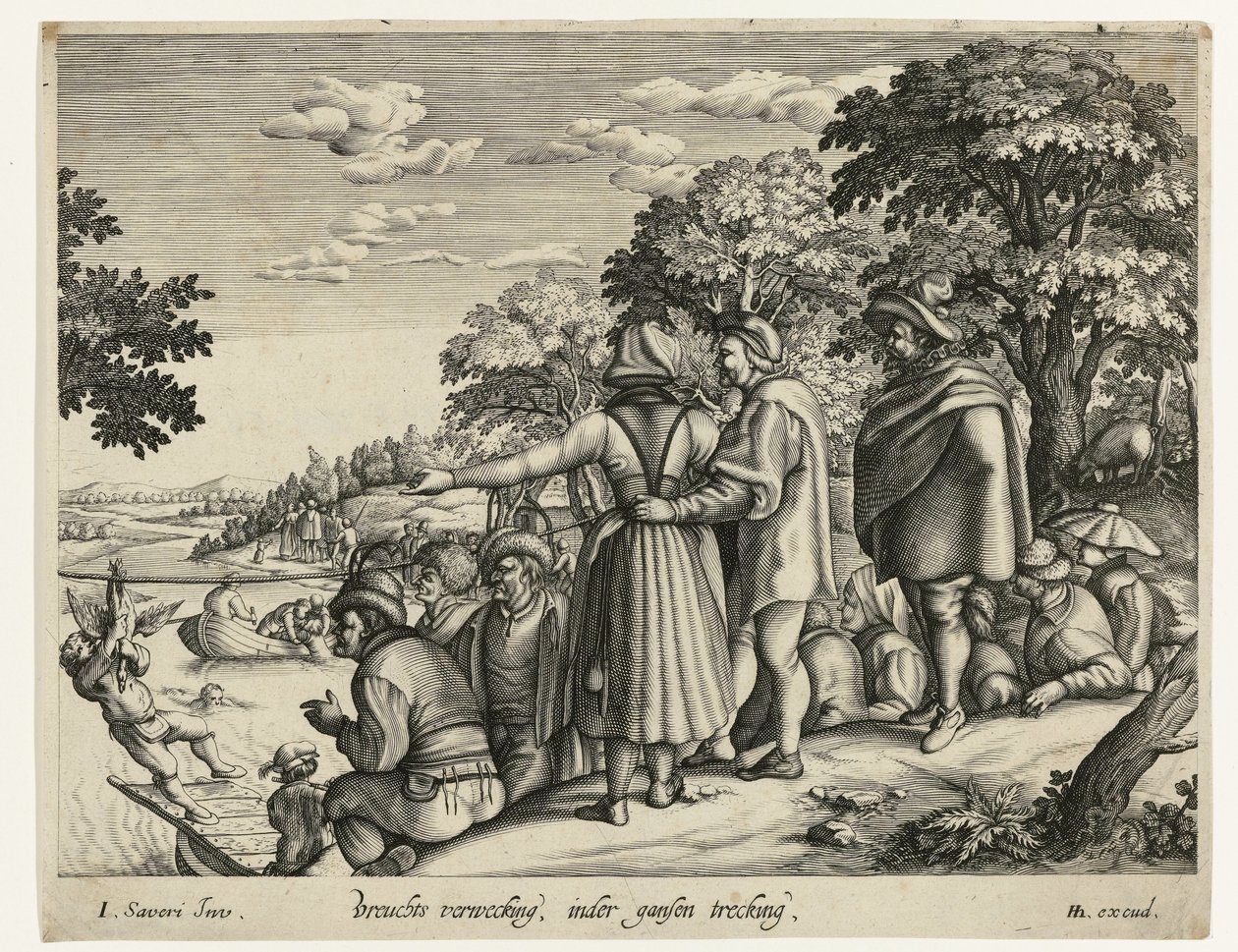Goose Pulling by Andries Jacobsz. Stock