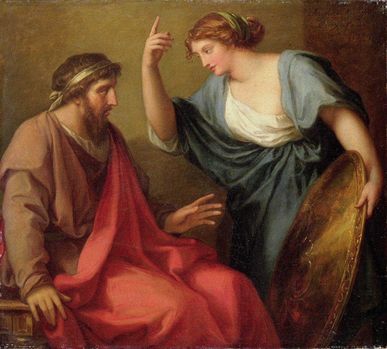 Egeria Handing Numa Pompilius His Shield by Angelica Kauffmann