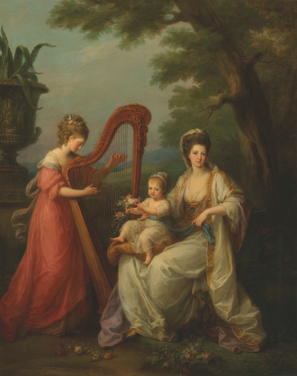 Portrait of Lady Elizabeth Smith-Stanley, Countess of Derby, with Her Infant Son Edward and Her Half-Sister, Lady Augusta Campbell by Angelica Kauffmann