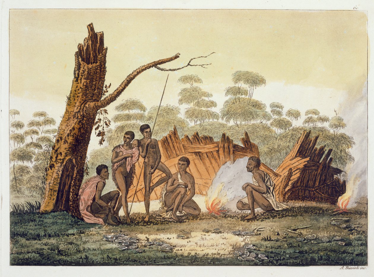 Inhabitants of Loro, New Holland, plate 60 from 'Le Costume Ancien et ...