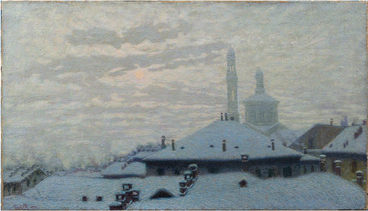 Roofs under the Snow by Angelo Morbelli