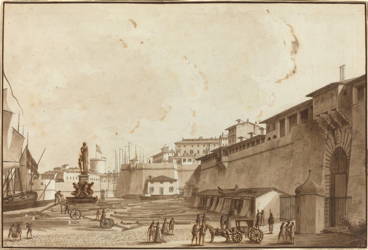 View of Livorno by Angelo Uggeri