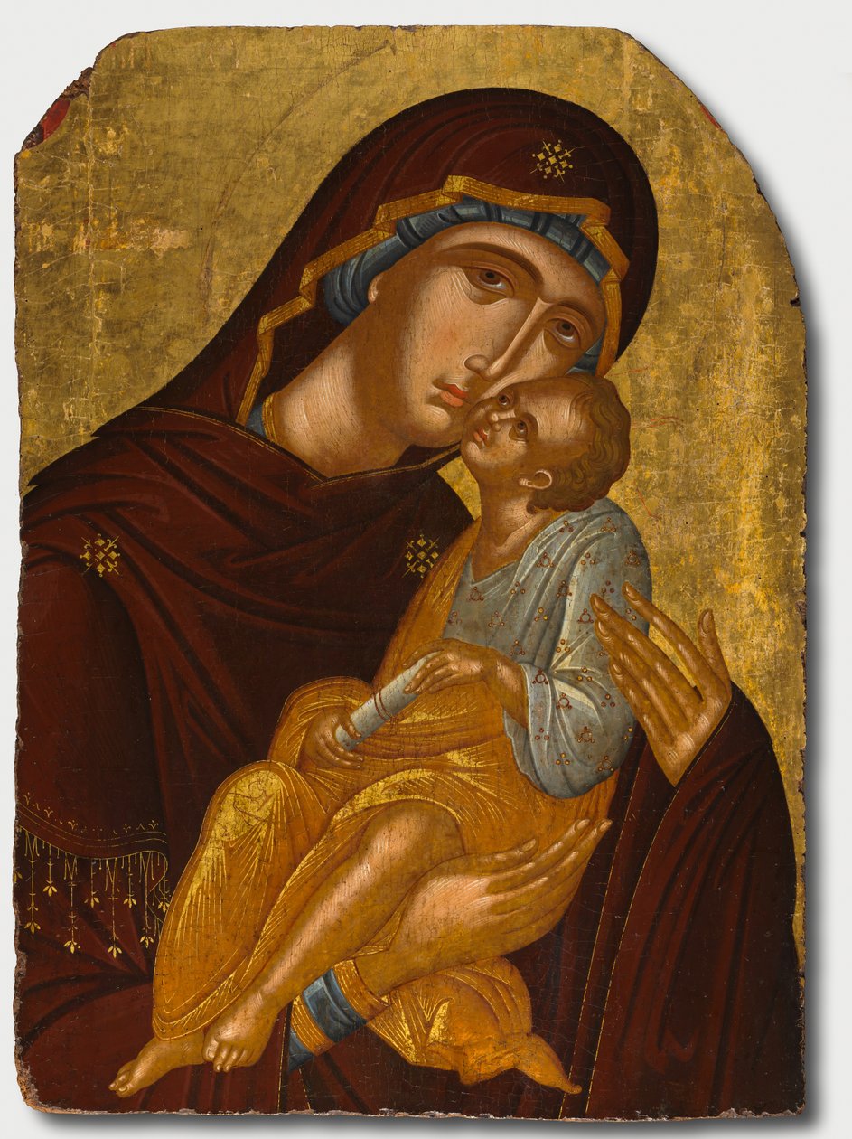 Icon of the Mother of God and Infant Christ Virgin Eleousa, c. 1425-50 by Angelos Akotantos