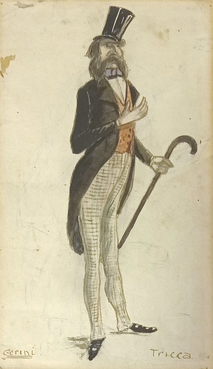 Caricature of Gerini by Angiolo Tricca
